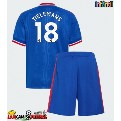 Camisa de Futebol Manchester United Youri Tielemans #18 Equipamento Secundário Infantil 2026-27 Manga Curta (+ Calças curtas)